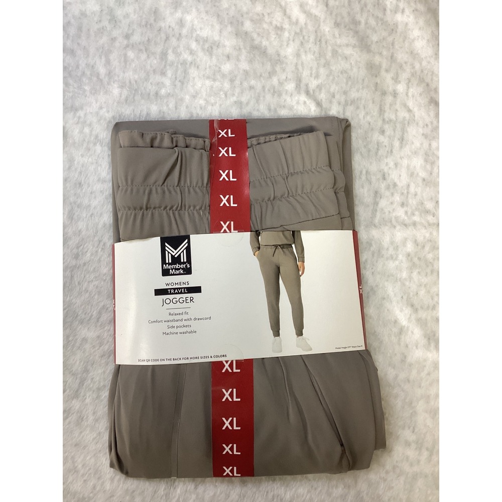 Member's Mark‎ Womens Travel Jogger XL 16-18 Taupe Brown Relaxed Fit NWT